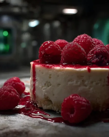 Gâteau au fromage blanc et framboises