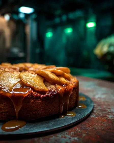 gâteau aux pommes caramélisées et cannelle