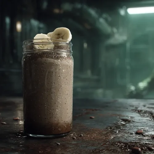 Smoothie banane datte tahini cacao cru