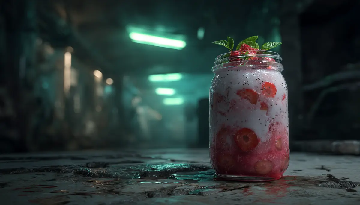 Smoothie fraise rhubarbe yaourt vanille