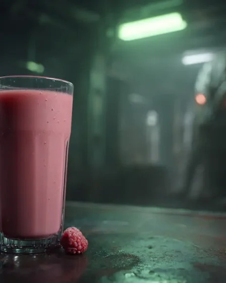 recette smoothie pêche framboise et lait de noisette