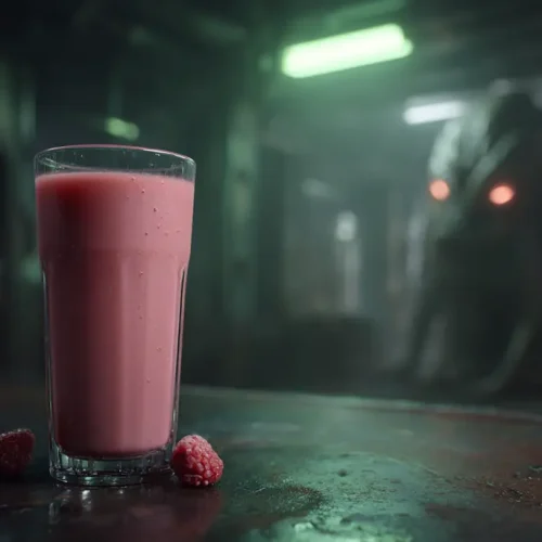 recette smoothie pêche framboise et lait de noisette